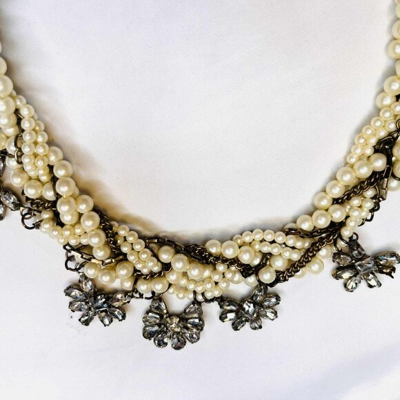 Vintage Braided Pearl Necklace with Bronze Findings – Handmade – 47 cm - Picture 4 of 11